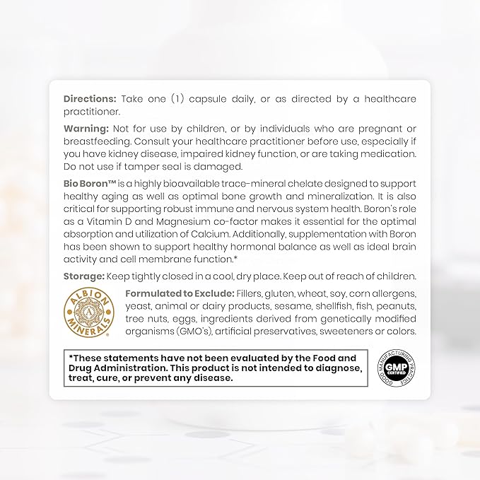 Pure TheraPro Rx Bio Boron 30mg/Capsule 90 Capsules Bororganic Glycine Boron Supplements for Men &amp Women Vegan Mineral Supplements for Bones Cardiovascular Function &amp Immunity Support