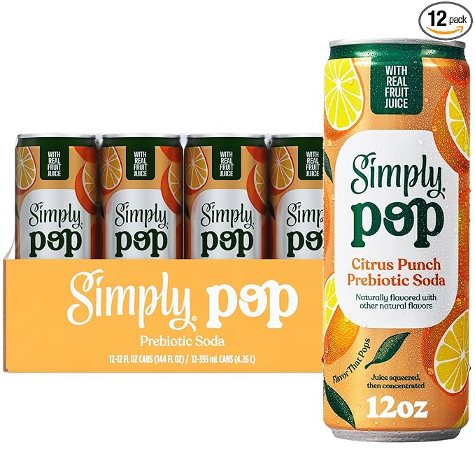 Simply Pop Soda Prebiotic Citrus Punch 12 fl oz (Pack of 12)