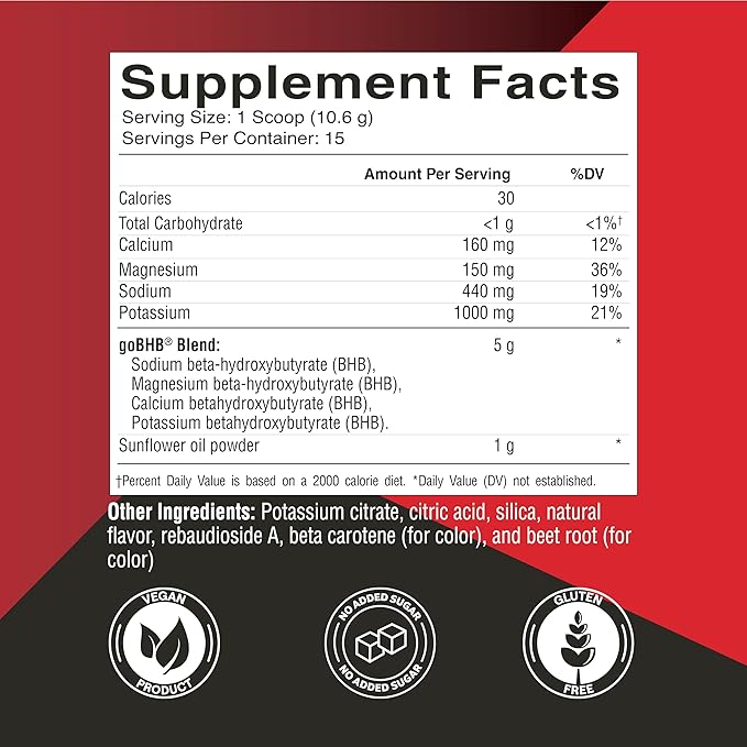KETO SCIENCE Ketones Powder Exogenous Ketone Powder with goBHB Keto Electrolytes Powder Supports Metabolism Intermitten Fasting Focus and Workout Support Passion Fruit Flavor 15 Servings