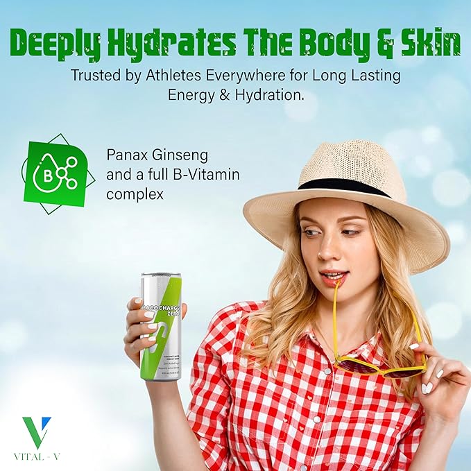 Vital-V CocoCharge Zero Energy Drink 98% Coconut Water Sugar Free Natural Hydration