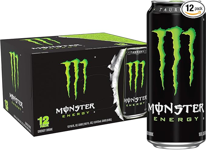 Monster Energy Drink Green Original 16 Ounce (Pack of 12)