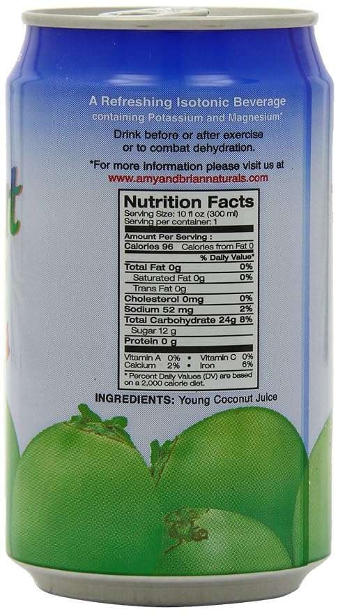Amy &amp Brian Coconut Water Original 10 Fl Oz (Pack of 24)