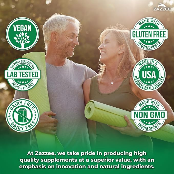 Zazzee USDA Organic Holy Basil 10:1 Extract 120 Vegan Capsules 4 Month Supply Tulsi Extract Ursolic Acid Ocimum Tenuiflorum Antioxidant &amp Stress Support All-Natural Non-GMO Made in the US