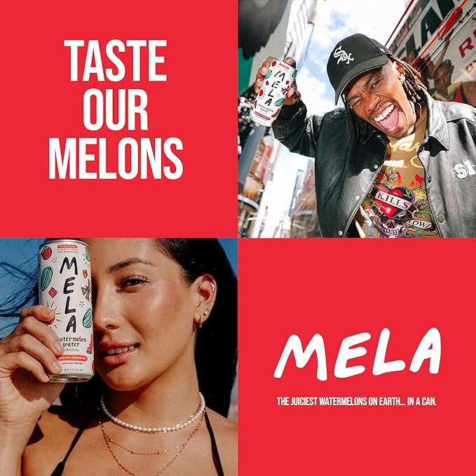 Mela Watermelon Water - Watermelon Juice 100 Percent Natural Fruit Juice with Vitamin C Electrolytes Antioxidants - Coconut Water Alternative Gluten-Free (Original 11.15 fl oz 12-pack)