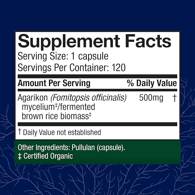 Host Defense Agarikon Capsules - Immune System Support Supplement - Mushroom Supplement to Aid Immune Functions &amp Cell Strength - Herbal Dietary Supplement - 120 Capsules (120 Servings)*