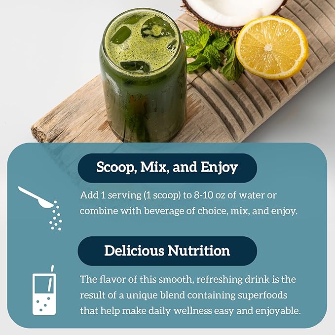 Organifi Green Juice - Powder Supplement with Organic Spirulina Ashwagandha and Chlorella - Helps Achieve Fitness Goals and Reduce Cortisol Levels - 6 Pack