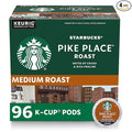 Starbucks K-Cup Coffee Pods Medium Roast Hot or Iced Coffee Pike Place Roast 96 Keurig Pods