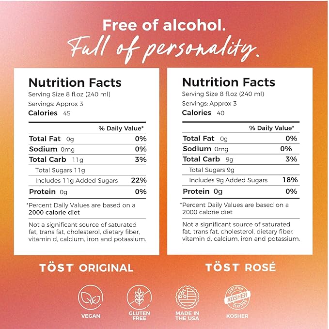 TÖST Rosé Cans All-Natural Non-Alcoholic Sparkling Beverage 250 ML - 12 pack