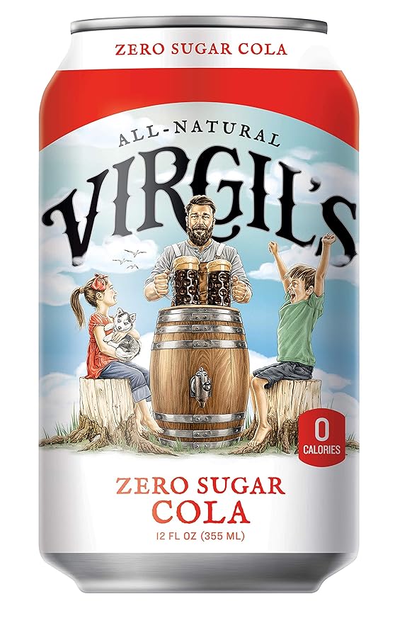 Virgilâ€™s Zero Sugar Cola Great Tasting Zero Calorie Keto Friendly Soda (6-12oz cans)