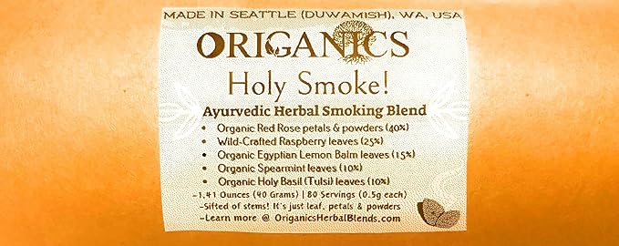 Holy Smoke! (1.41oz/40g Loose-Leaf) Ayurvedic Herbal Smoking Blend | 80 Servings