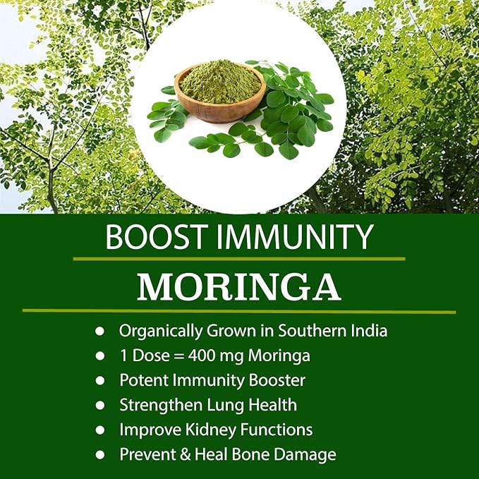 Organic Vegan Super Greens Capsules with Ashwagandha - Immune Support with All Natural Whole Food Nutrients Chlorella Moringa Spirulina Turmeric Kale. Improve Digestion Boost Energy - Detox Pills