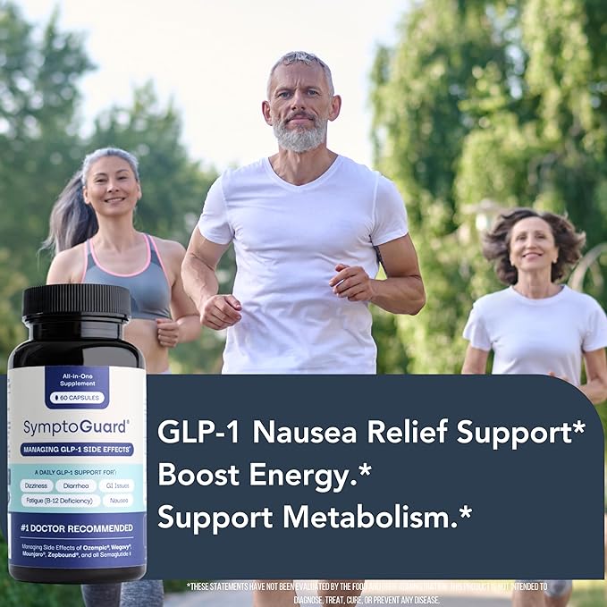 Natural GLP-1 Supplement Support Vitamin for Digestive Comfort and Energy Levels with Pre and Probiotics Vitamin D3/B12 Chromium and Ginger Root – 60 Capsules (30 Day Supply)