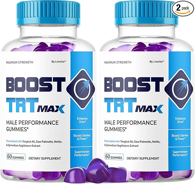 (2 Pack) Boost TRT Max - Official Boost TRT Max Gummies for Men Advanced Natural Formula Male Gummies for Maximum Performance &amp Support for Overall Wellness Booster TRT Max for 2 Months