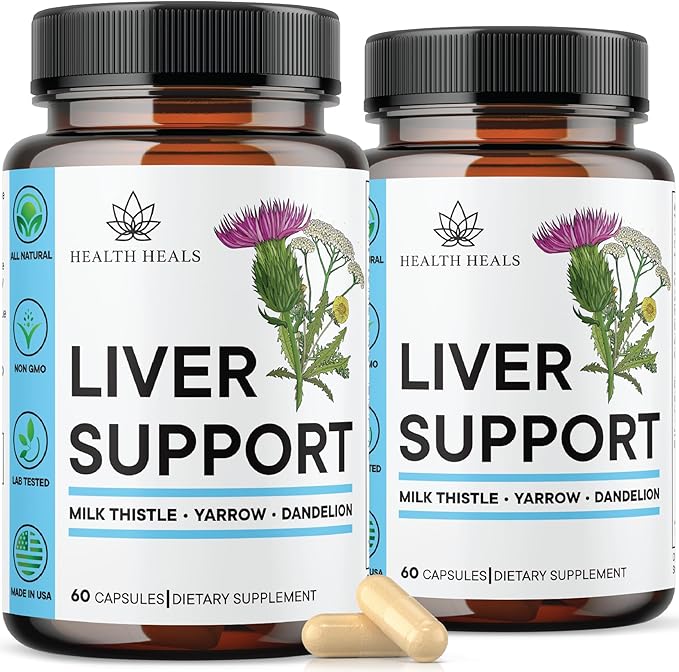 Liver Cleanse &amp Repair Formula - Herbal Liver Support Supplement with Milk Thistle Dandelion Root Turmeric Artichoke Extract for Liver Health - 120 Count