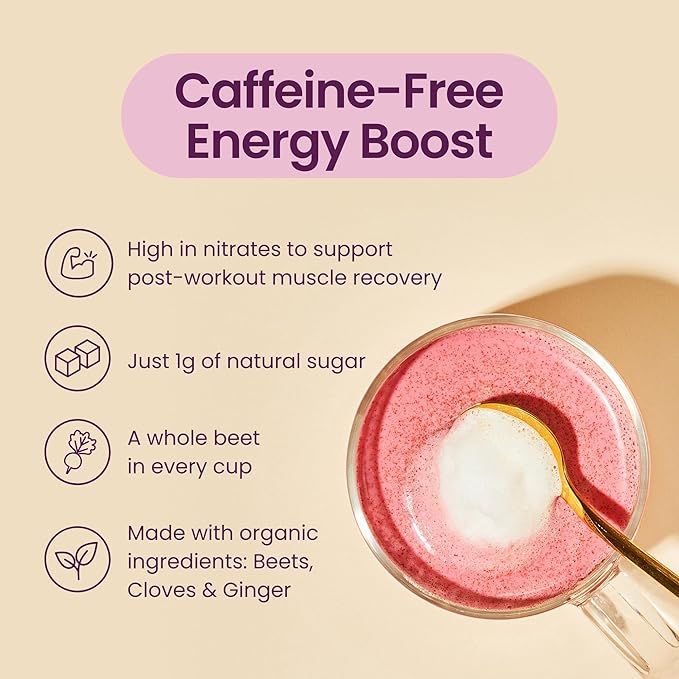 Blume Superfoods Latte - Beetroot Powder Energy Boosting Organic Beet Powder Clove Cinnamon Ginger - Vegan Keto Friendly Gluten-Free - 25 Servings