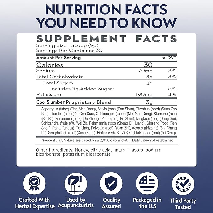 D’AO Labs Cool Slumber - Tian Wan Bu Xin Dan/Emperor of Heaven Elixir - Sleep Supplement for Those Who Sleep Hot and Restless Under The Covers. 30 Servings.