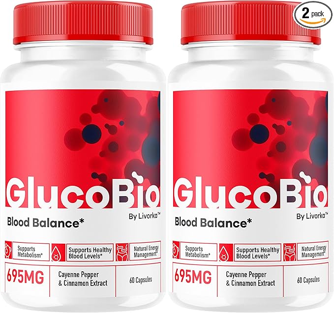 (2 Pack) GlucoBio Capsules - Official Gluco Bio Advanced Formula Support Pills - Maximum Strength Natural Gluco Bio Supplement Vitamin for Overall Health &amp Wellness Reviews 120 Capsules for 2 Mo