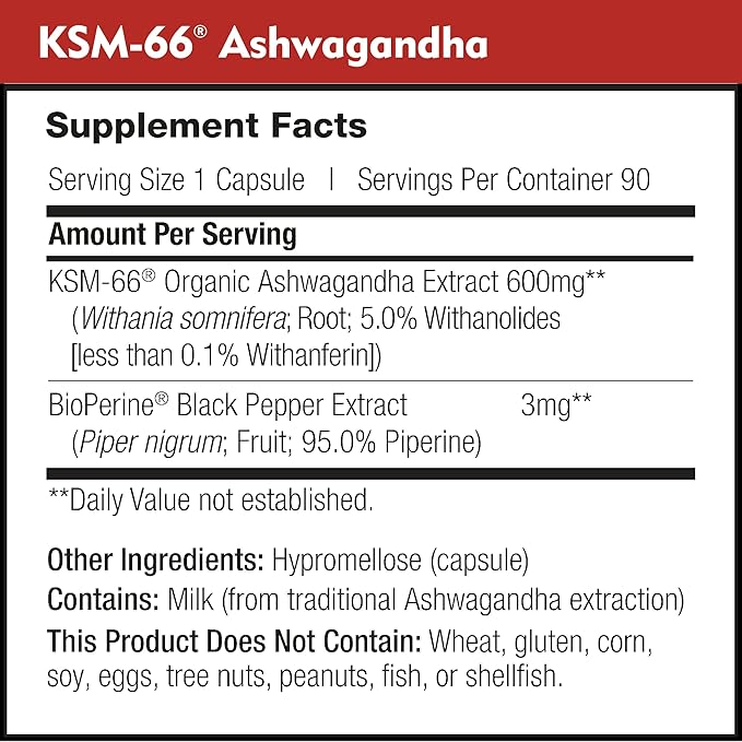 DailyNutra KSM-66 Ashwagandha 600mg Organic Root Extract - High Potency Supplement with 5% Withanolides | Supports Relaxation Focus &amp Energy (270 Capsules)