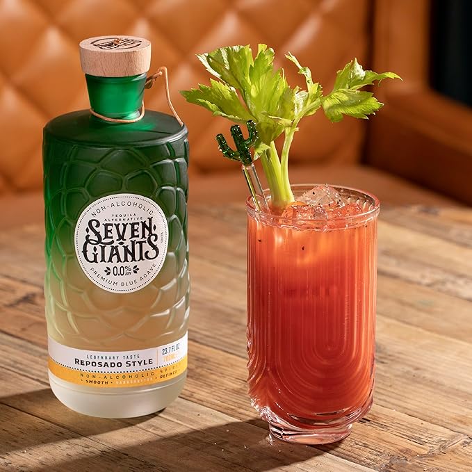 Seven Giants Reposado Style Blanco Style and Añejo Style Tequila Alternative | Non Alcoholic Tequila | Premium Non Alcoholic Spirits by Spirits of Virtue | Imported by Think Distributors (700ml)