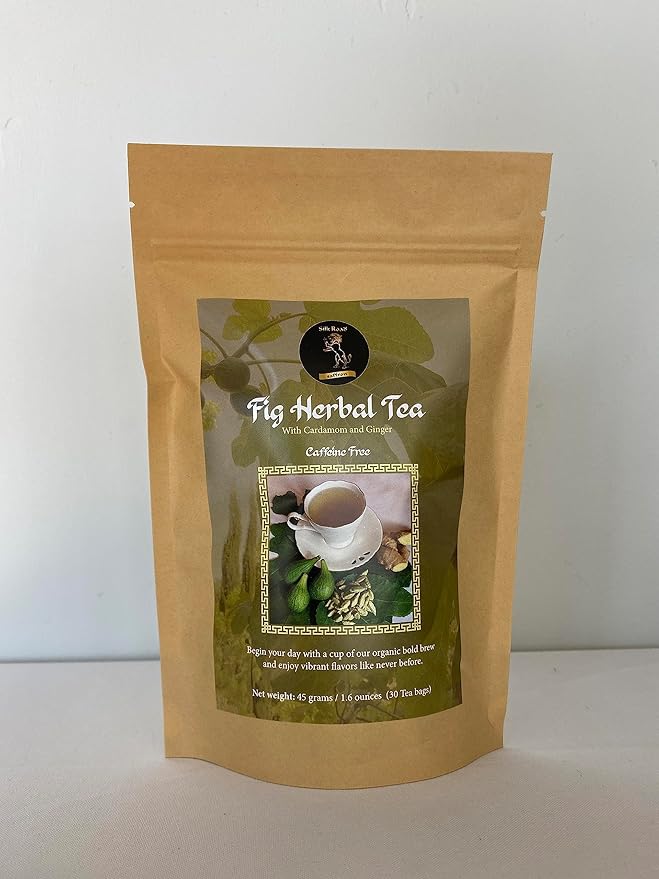 Organic Saffron Organic Ginger Herbal Tea - for better health and wellness (Pack of 1 Fig Cardamom Ginger)