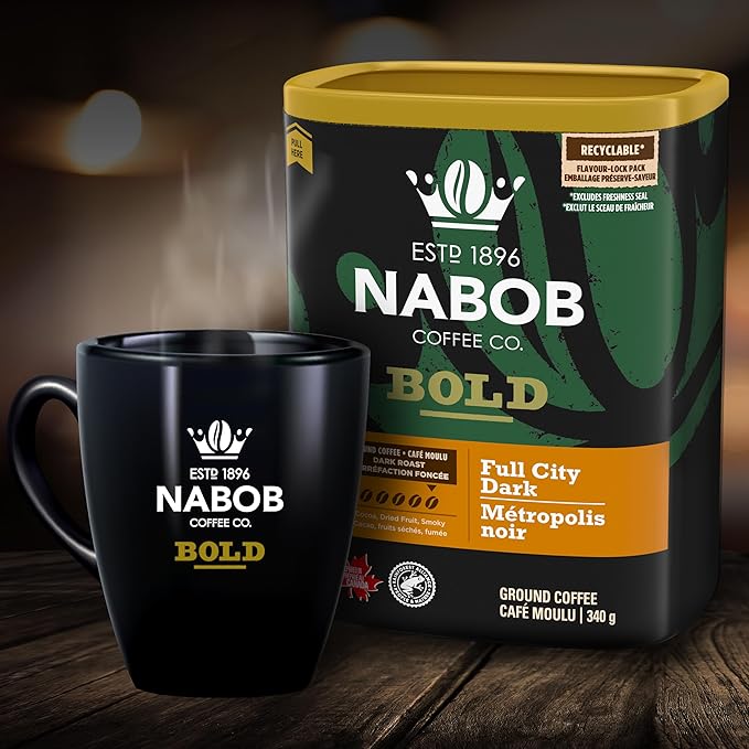 Nabob Bold Full City Dark - 340g/12 oz. Recyclable Flavor-Lock Package {Imported from Canada}