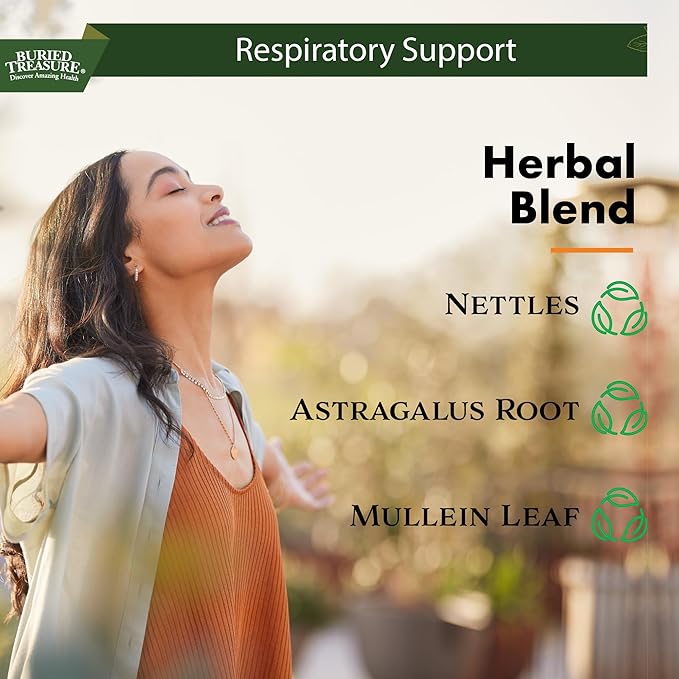 Buried Treasures Aller Ease - 16 fl oz. Liquid Supplement w/ Quercetin Bromelain Mullein Supports Immune Sinus Comfort Non-Drowsy Herbal Formula