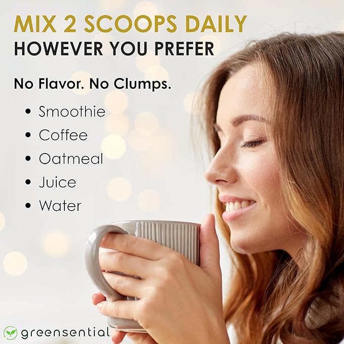 Collagen Peptides Plus Powder 21 OZ | + Vitamin C &amp Hyaluronic Acid | Type I &amp III Grass-Fed | Hair Skin Nail &amp Joint Support | 3rd-Party Certified Easy-Mix Unflavored 28 Servings