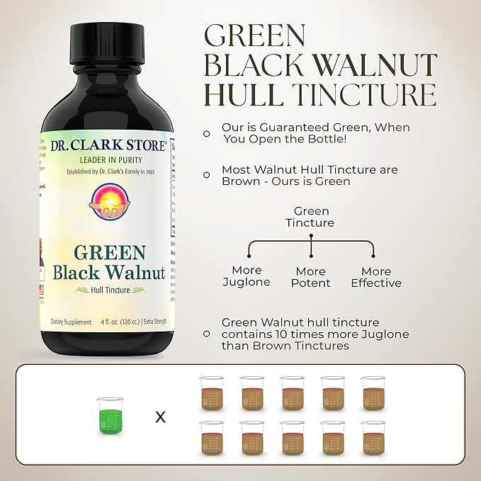 Original Green Black Walnut Hull Tincture (Extra Strength) by Dr. Hulda Clark 4 oz