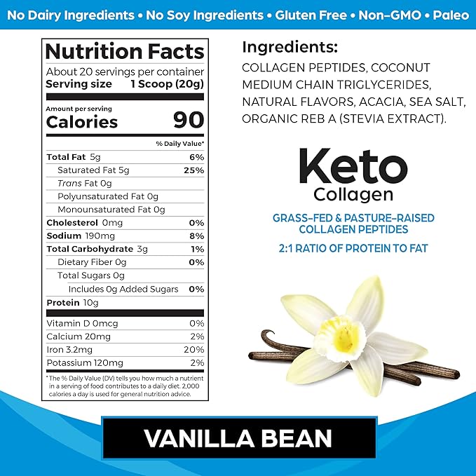 Primal Kitchen Unflavored Collagen Peptides 1.2lb Orgain Keto Collagen Protein Vanilla 0.88lb