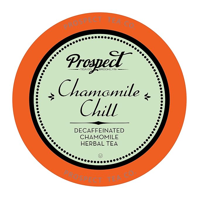 Prospect Tea Co. Decaffeinated Chamomile Chill Herbal Tea Pods Compatible with K Cup Brewers Including 2.0 40 Count