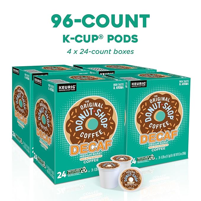 The Original Donut Shop Decaf Keurig Single-Serve K-Cup Pods Medium Roast Coffee 96 Count