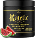 Ambrosia Kinetic - Organic Pre Workout Powder | Mushroom-Enhanced Natural Pre Workout | Nootropic Superfood Powder for Clean Energy Focus Recovery | 24 Servings | Watermelon Candy