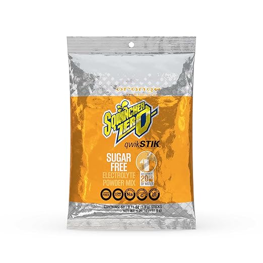 Sqwincher Zero Sugar Free Qwik Stiks (Mixed Berry 50 Count) and (Orange 50 Count)