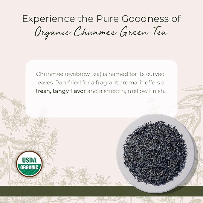 Starwest Botanicals Organic Chunmee Green Tea - Loose Leaf Green Tea Pan Fried Leaves Bulk Pack Caffeinated Sweet Flavor Certified Kosher Non-GMO - 1 lb Bag