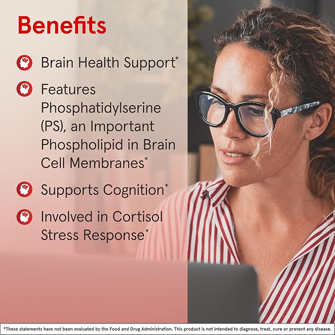Jarrow Formulas PS100 Phosphatidylserine 100 mg Dietary Supplement for Brain Health and Cognition Support 60 Softgels 20-60 Day Supply Pack of 12