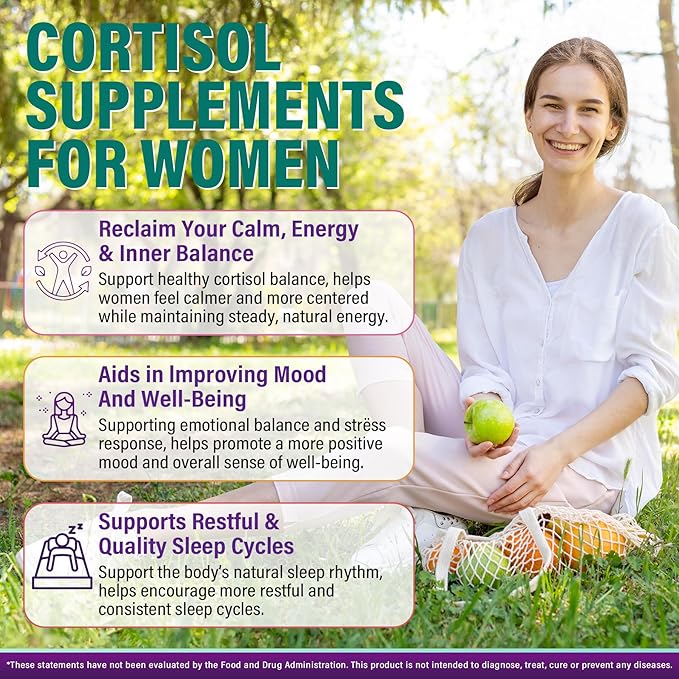 Cortisol Supplements for Women &amp Men Cortisol Reducer Gummies w/ Magnesium Ashwagandha L-Theanine Rhodiola Reishi 24 IN 1 Cortisol Detox Manager for Calm Mood Focus &amp RelaxationVegan