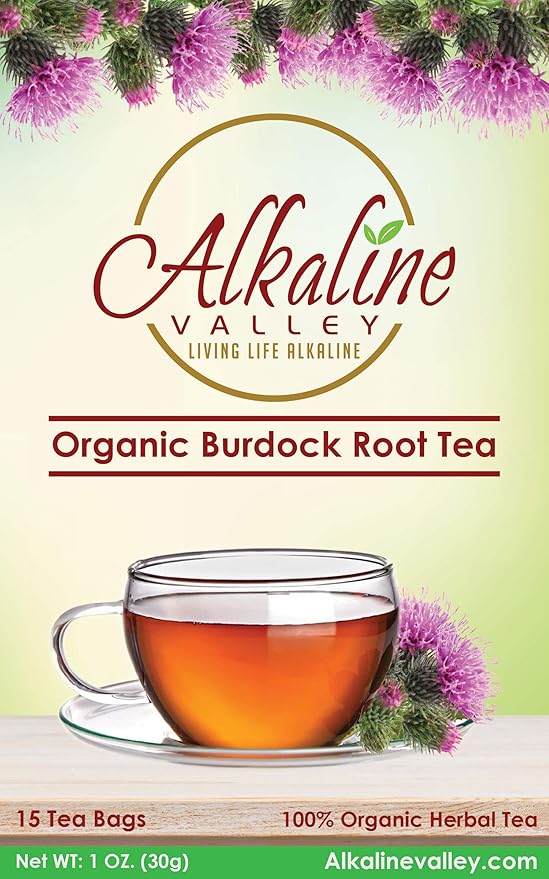 Burdock Root Tea Organic - 90 Unbleached/Chemical-Free Burdock Root Tea Bags - (Pack of 6) - Caffeine-Free No GMO