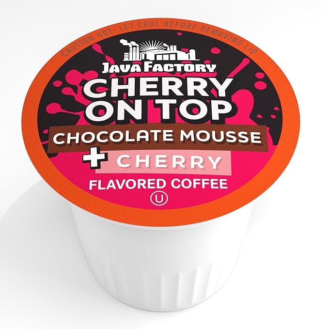 Java Factory Flavored Coffee Pods Cherry On Top Compatible with K Cup Brewers 40 Count