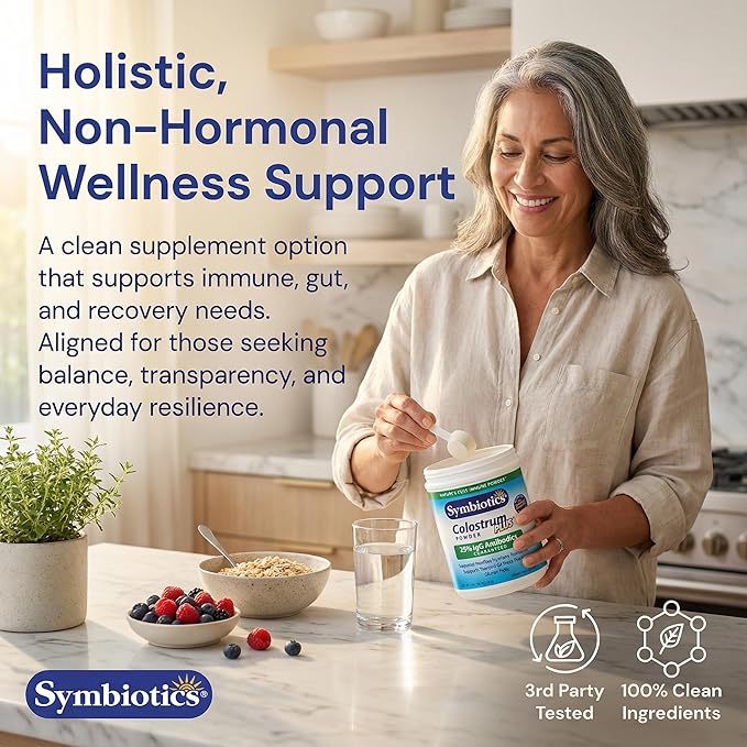 Symbiotics Colostrum Plus Powder 6.3 oz - Immune &amp Muscle Recovery Support 25% IgG Immunoglobulins Gut Health &amp Training Resilience Unflavored Gluten Free - 6.3 oz