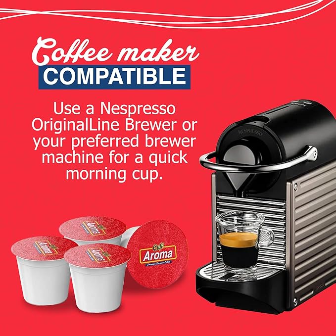 Café Aroma Espresso Single-Serve Pods Coffee K-Cups Compatible With Keµrig Authentic Cuban Style Coffee Espresso Coffee K-Cups 1-Pack (60 Count)