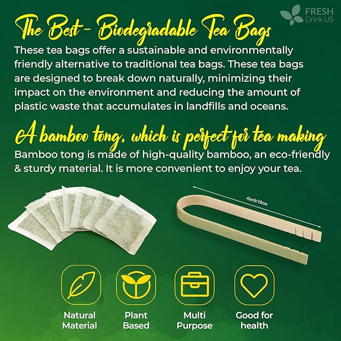 FreshDrinkUS Premium Gynostemma Tea Bags (Jiaogulan) | 135 Count | Naturally Smooth &amp Earthy Caffeine-Free Herbal Tea – Plant-Based Tea Bags for Daily Enjoyment. Caffeine Free Sugar Free. Vegan