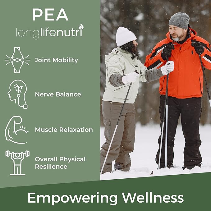 LongLifeNutri Palmitoylethanolamide (Pea) 400mg - 120 Vegetarian Capsules Organic Supplement for Discomfort Management 4-Month Supply Lab Tested Made in USA