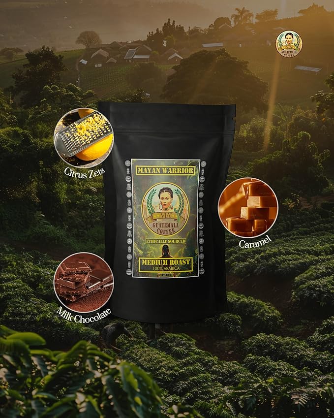 VIA Guatemala Coffee – Guatemala Medium Roast Ground Coffee Single-Origin Arabica Mayan Warrior 16 oz