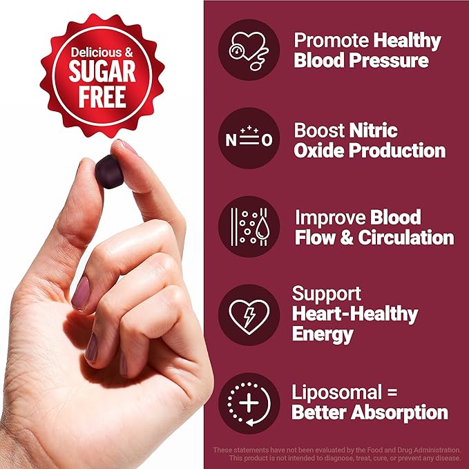 Force Factor Total Beets Gummies Blood Pressure Support Liposomal Beet Powder for Superior Absorption Grape Seed for Nitric Oxide Circulation &amp Heart Health Sugar Free Mixed Berry 60 Gummie
