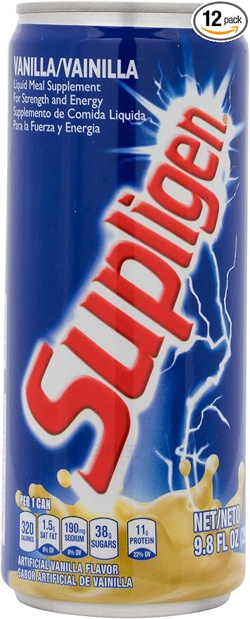 Supligen Vanilla Liquid Meal Supplement 9.87 oz (Pack of 12) – Nutritional Shake with Protein &amp Vitamins – Ready-to-Drink Meal for Energy Strength &amp Recovery