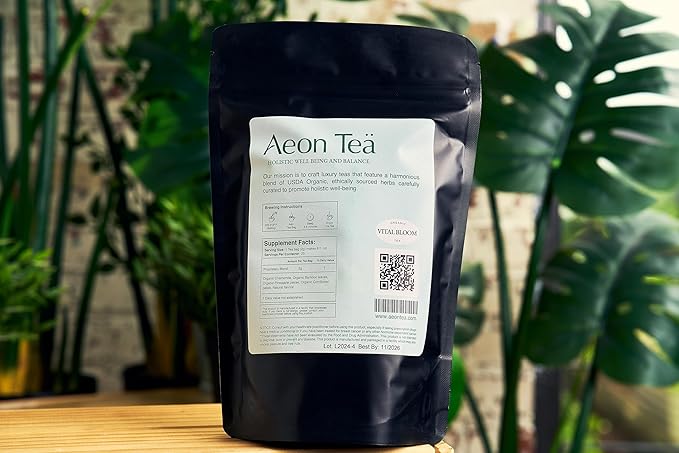 AeonTeä Organic Bamboo Tea Bags (25 Count) - Caffeine-Free Herbal Tea for Daily Beauty Wellness Silica-Rich Bamboo Leaves Smooth &amp Gentle Individually Wrapped