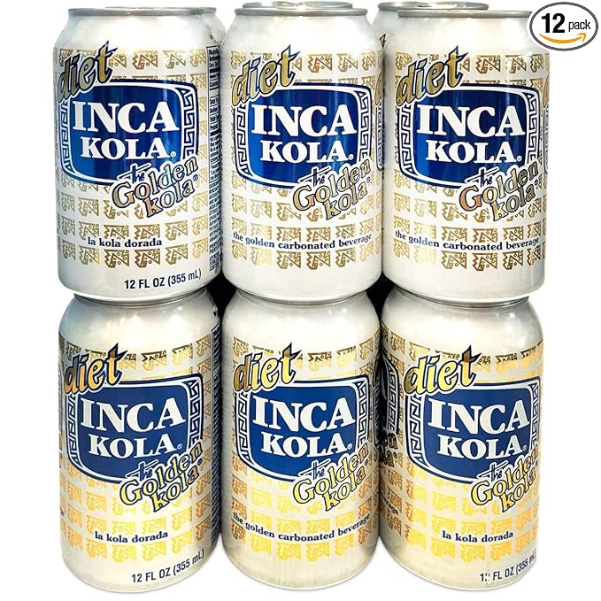 Inca Kola Diet Soda 12-Pack Refreshing Golden Cola Flavor + Free DEMAYA Reusable Bag!