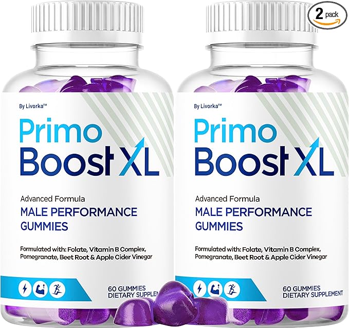 (2 Pack) Primo Boost XL Gummies - Official PrimoBoost XL Advanced Premium Supplement for Men Support - Maximum Strength Natural Primo BoostXL for Overall Health &amp Wellness 120 Gummies for 2 Mont