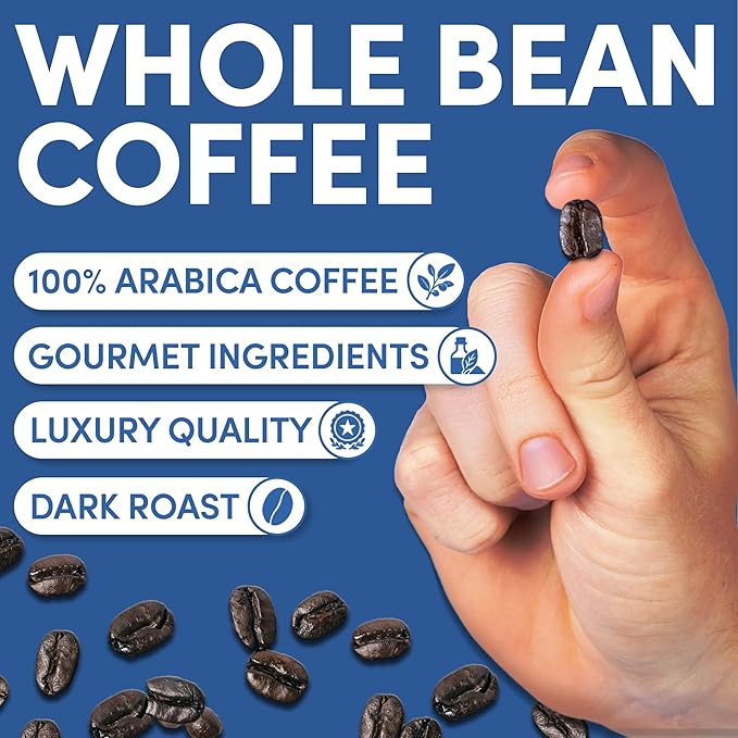 Sarasota Coffee Whole Bean Espresso | Dark Roast Gourmet Coffee Beans | Low Acid Mold Free Specialty Grade Bulk Beans | 5lb (80 oz)