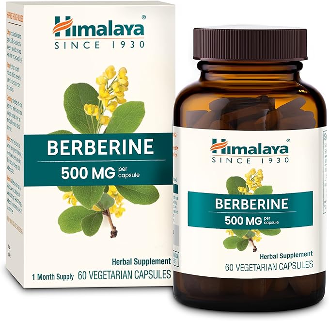 Himalaya Berberine - Herbal Supplement for Supporting Normal Metabolism Immune and Digestive Health - Vegan Gluten Free 500 mg 60 Vegetarian Capsules